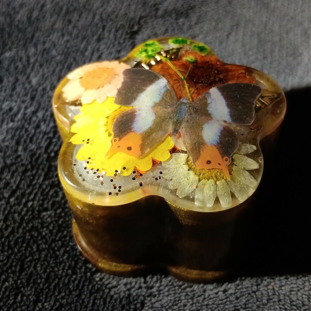 Floral Butterfly Resin Keepsake Box